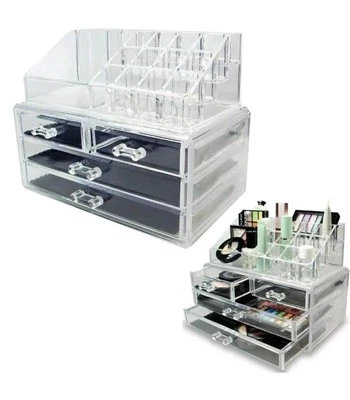 PORTA TRUCCHI ORGANIZER MAKE UP E GIOIELLI CASSETTI ORGANIZZATORE TRUCCO - Immagine 1 di 2