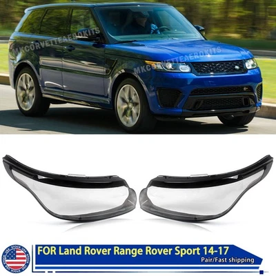 Pair For Land Rover Range Rover Sport 2014-2017 Front Headlight Lens Covers+Glue Foto 1 de 4
