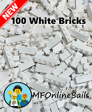 **NEW** 100x Genuine LEGO White Bricks - Bulk Lot of 1x1 1x2 1x3 1x4 mix