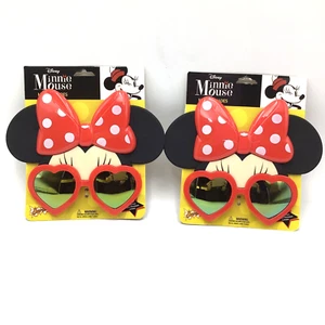 x2 Disney Minnie Mouse Minnie Shades Sunglasses 100% UV Protection Sun Staches - Picture 1 of 4