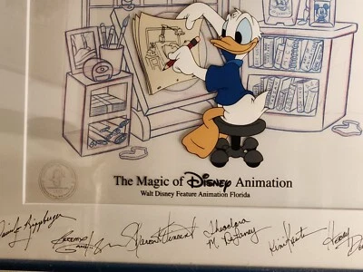 Signed Donald Duck Disney Animation cel Celebrating 65 Years Self Portrait - Image 1 of 4