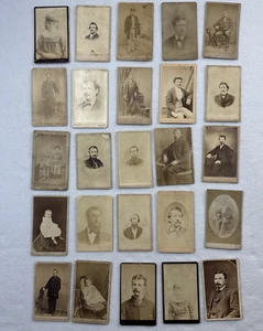 Estate Lot 25 CDV Photos Men and Children Civil War Era Pennsylvania - Picture 1 of 12