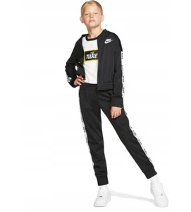 Nike Sportswear NSW Girl’s Tracksuit Sz XS Age 6 - 8 Yrs Black White CV9657 010 - Picture 1 of 7