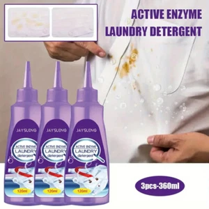 3PACK Active Enzyme Laundry Stain Remover Garment Stubborn Stain Cleaner -120ML - Picture 1 of 18