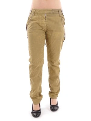 Please Pantalones Informales Pantalones de Tela Correa Ocre Informal Moderno Botones Foto 1 de 3