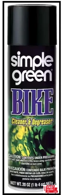 Limpiador y desengrasante de bicicleta verde simple aerosol 20 OZ Foto 1 de 2