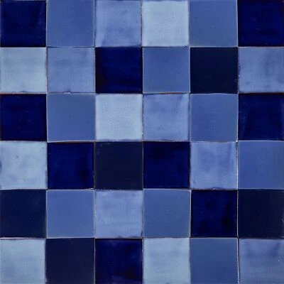 Patchwork of plain blue tiles for kitchen splashback - 90 pieces, 1 m2 - Azula - Image 1 of 4