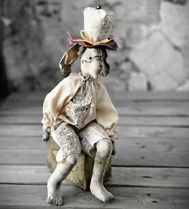 Vintage Artist Bunny 47cm Fabric Bunny Cuddly Bunny Antique Nostalgia Bunny Handmade - Picture 1 of 3