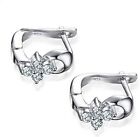 Premium 925 Sterling Silver Small Flowers Earrings Hoops For Women And Girls Uk