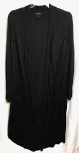 H By Halston Hi-Low Duster Size XLP Black B23*B - Picture 1 of 5