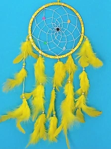 GELBGOLD TRAUMFÄNGER FUNKELNDER RING FARBIGE SCHMUCK KINDERZIMMER PARTYTASCHE  - Bild 1 von 2