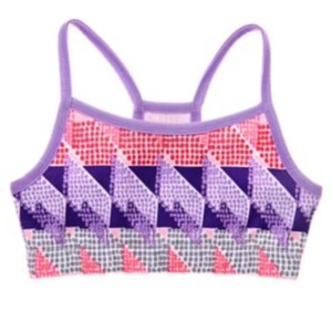 Nwt Girls Gymgo Active Gymboree Sports Bra Geometric Purple Pink S 5-6 - Picture 1 of 1