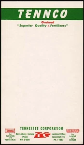 Vintage note sheet TENNCO Fertilizers Tennessee Corp New Albany IN Cincinnati OH - Picture 1 of 2