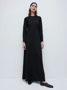 Vestido CO Essentials Manga Larga Columna en Lana Virgen Negro Talla Mediana M - Imagen 1 de 6