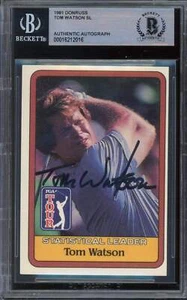 Tom Watson Signed 1981 Donruss Statistical Leaders Rookie Card (BAS) - RC - Picture 1 of 2