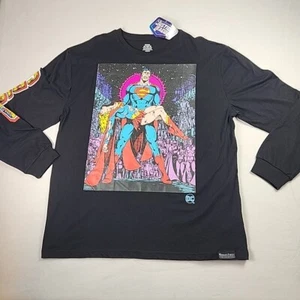 DC Comics Crisis on Infinite Earths 2XL Long Sleeve T-Shirt Superman - FLAW - Picture 1 of 10