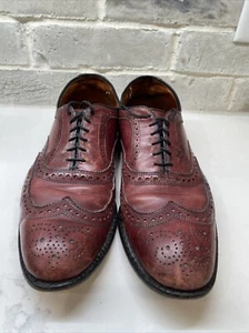 ALLEN EDMONDS Men Dress Shoes McAllister Wingtip Size 11.5 D Oxblood Red Oxfords - Picture 1 of 9