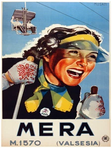 Póster de esquí de viaje vintage de Alpe Di Mera, Valsesia - Imagen 1 de 1