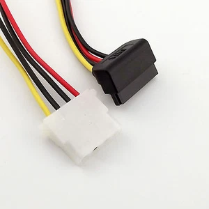 IDE Female 4 Pin Molex to SATA Female 15 Pin 90°Angled HDD Power Adapter Cable - Picture 1 of 6