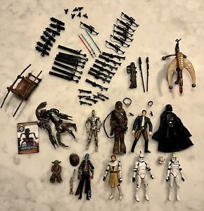 Star Wars 2006 Hasbro Figures Lot of 10 Figures / Weapons / Spring Launchers