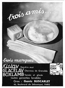 *** Le Gant KISLAV - Trois Marques *** 1933 - Pub. (11,5 x 16) // a061 - Bild 1 von 1