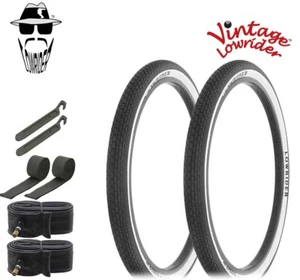 ORIGINAL Vtg LOWRIDER BRANDED BICYCLE TIRES 26X 2.125 CLASSIC MINI BRICK 8pc SET - Picture 1 of 2