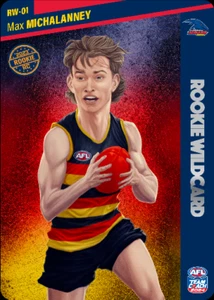 Comodín novato entrenador de equipo AFL 2024 RW-01 MAX MICHALANNEY ADELAIDE CROWS - Imagen 1 de 2