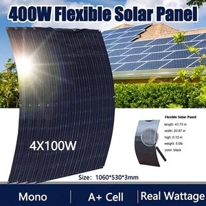 400W Flexibel Solarmodul Solarpanel 400 Watt 12V Mono Für Wohnmobil Auto Camping - Bild 1 von 12