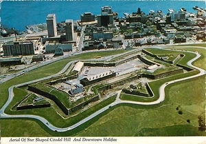 Aerial View Star Shaped Citadel Hill Harbour Halifax Nova Scotia Postcard 1984 - Picture 1 of 2