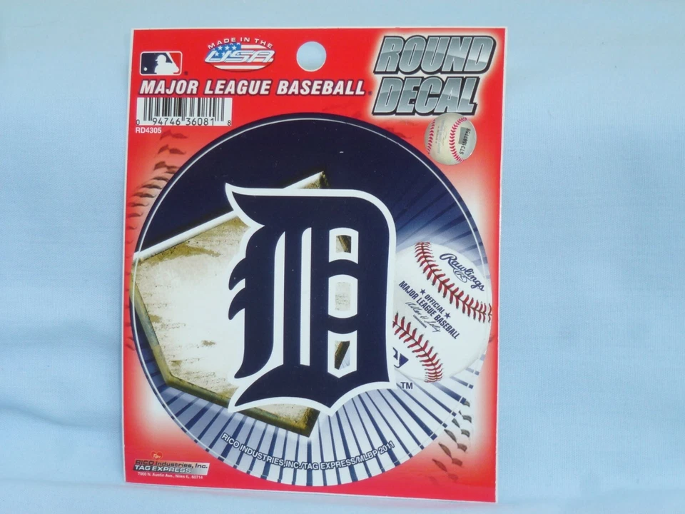 DETROIT TIGERS  Die-Cut 4.5 inch diameter ROUND VINYL DECAL  by Rico  NEW! - Image 1 of 1
