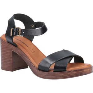 Hush Puppies Georgia Leather Women's Black Sandals - Picture 1 of 9