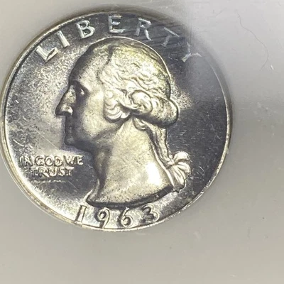 💎 1963 25c NGC PF 68 Washington Quarter Black/Blue Toned Awesome Coin - Image 1 of 4