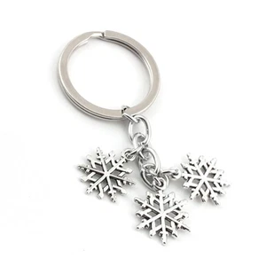 Schneeflocke Schlüsselanhänger Schlüsselanhängsel Handtasche Anhänger süß Ring - Bild 1 von 11