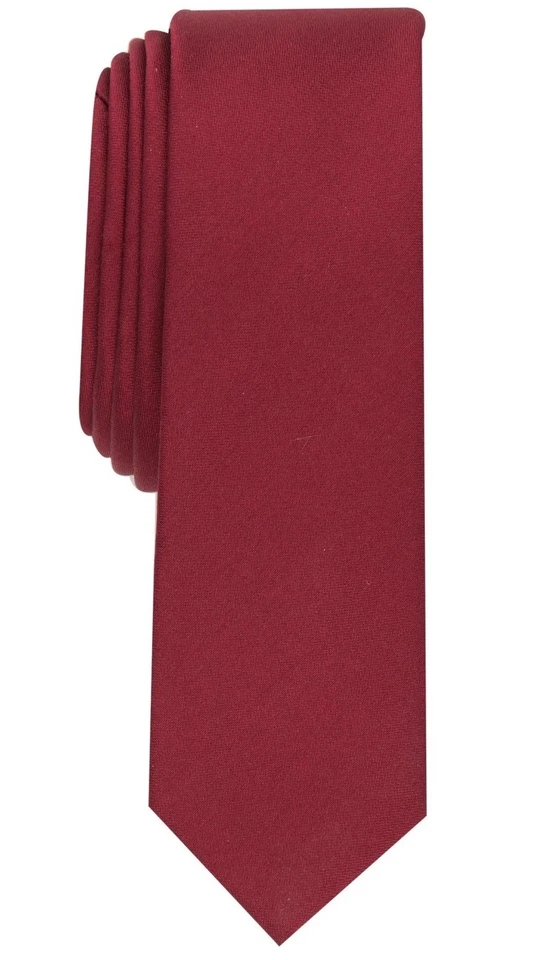 Nueva corbata para hombre Alfani borgoña con textura lisa súper delgada ajustada Foto 1 de 1