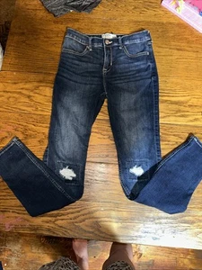 Abercrombie Kids Super Skinny Jeans 15/16 Dark Wash Distressed - Picture 1 of 11