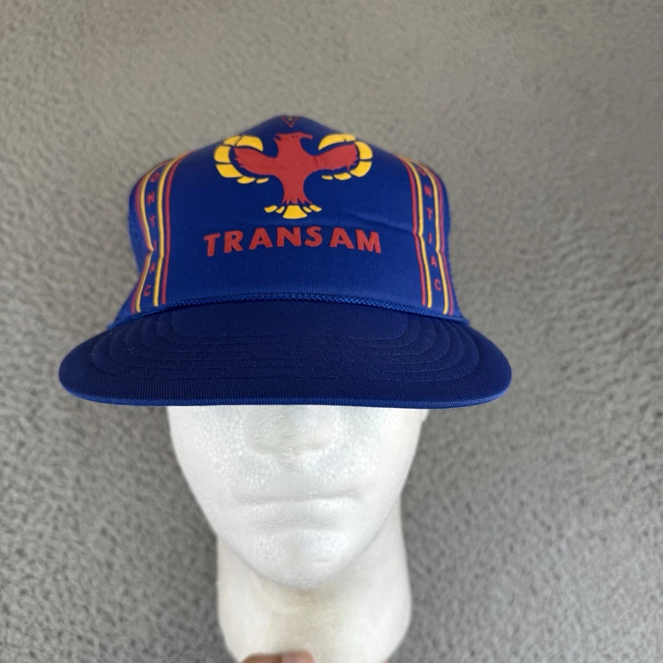 Vintage Pontiac Firebird Trans Am Blue Mesh Snapback Trucker Cap Hat NEW Muscle - Image 1 of 4