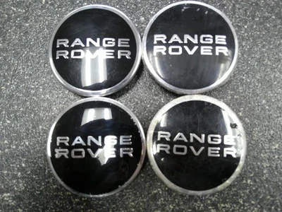 Tapas centrales Land Rover negras OEM logotipo impreso AH321A096BW RRJ000010XXX - Juego/4* Foto 1 de 4