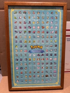 Orig Pokemon Poster 151 Figuren aus Nintendo Videospiele 1995-2014 gerahmt - Bild 1 von 4