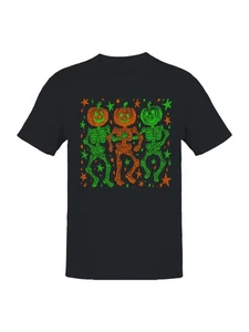 Pumpkin Skeleton Dance Party Men's T-shirt - Picture 1 of 6