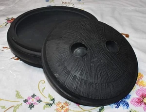 Vintage Japanese Asian Round Natural Slate Inkstone with Cover 7" - Picture 1 of 8
