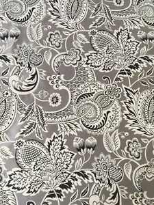 Osborne & Little Lorca Aradonis Floral Fabric Black/Grey/White 1.23 metres - Picture 1 of 5