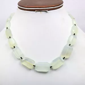 Natural Chalcedony & Spinel Necklace 16 Inch 10x13-15x22 MM Tumble Shape Beads - Picture 1 of 4