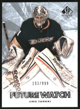 2011-12 SP Authentic Anaheim Ducks Hockey Card #183 Iiro Tarkki RC /999