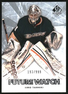 2011-12 SP Authentic Anaheim Ducks Hockey Card #183 Iiro Tarkki RC /999