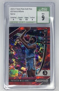 2020-21 Prizm Draft Picks #20 Patrick Williams (CSG 9, Mint) Red Ice, Rookie RC