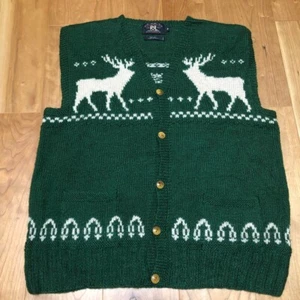 RRL RALPH LAUREN Men's Cowichan Vest Reindeer Three Star Tag Nordic SIZE M USED - Picture 1 of 4