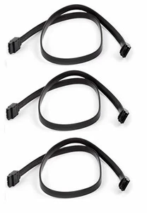 3 x 15inch SATA 3.0 III SATA3 SATAiii 6GB/s HDD Hard Drive Data Cable Black Cord - Picture 1 of 4
