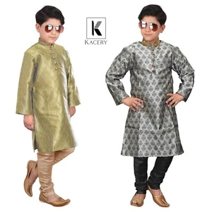 Kacery Jungen Kinder Indianer Brokat Kurta Pyjama BK-600 - Bild 1 von 22