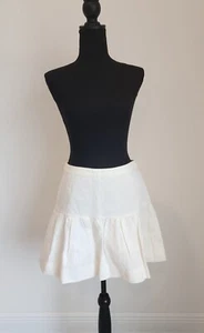 NWT J.Crew Ivory Dropped Waist Flounce Career Casual Jaquard Skirt Size 4 - Picture 1 of 8