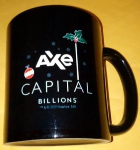 (Showtime's) Billions Axe Capital Logo Black Ceramic Mug Snowflakes Ornaments - Picture 1 of 3